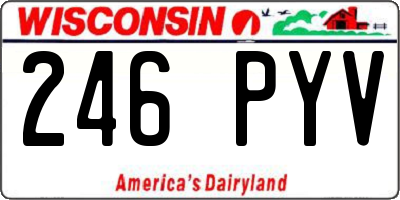 WI license plate 246PYV