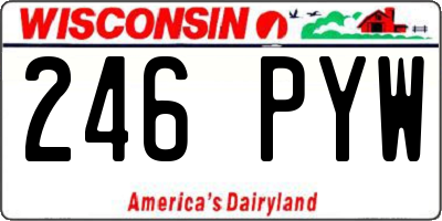 WI license plate 246PYW