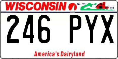 WI license plate 246PYX