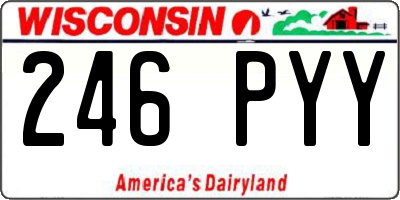 WI license plate 246PYY
