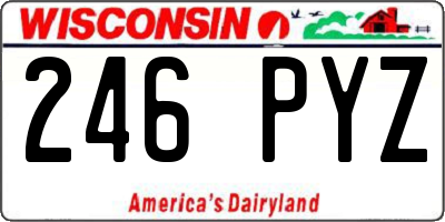 WI license plate 246PYZ