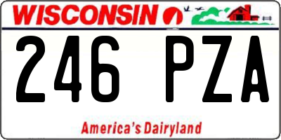 WI license plate 246PZA
