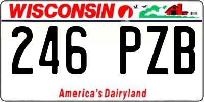 WI license plate 246PZB