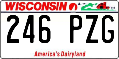 WI license plate 246PZG