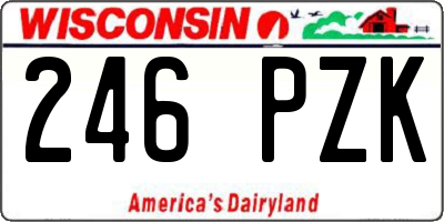 WI license plate 246PZK