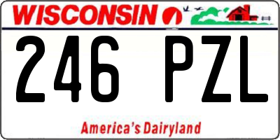 WI license plate 246PZL