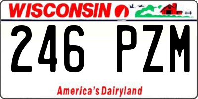 WI license plate 246PZM
