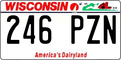 WI license plate 246PZN