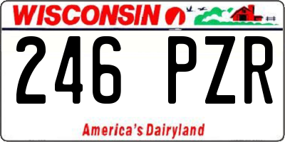 WI license plate 246PZR