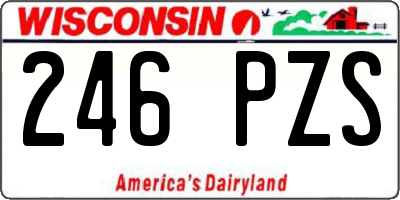 WI license plate 246PZS