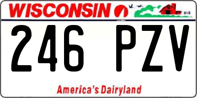 WI license plate 246PZV