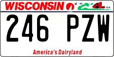 WI license plate 246PZW