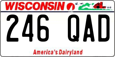 WI license plate 246QAD
