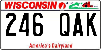 WI license plate 246QAK
