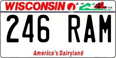 WI license plate 246RAM
