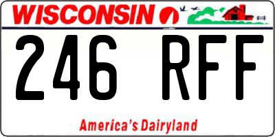 WI license plate 246RFF