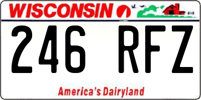 WI license plate 246RFZ