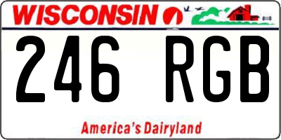 WI license plate 246RGB