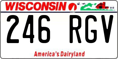 WI license plate 246RGV