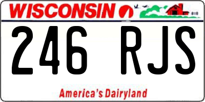 WI license plate 246RJS