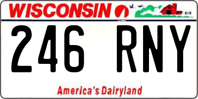 WI license plate 246RNY