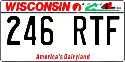 WI license plate 246RTF