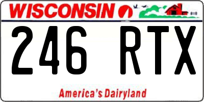 WI license plate 246RTX