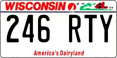WI license plate 246RTY