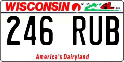 WI license plate 246RUB