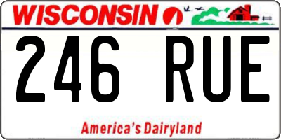 WI license plate 246RUE