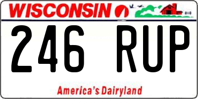 WI license plate 246RUP