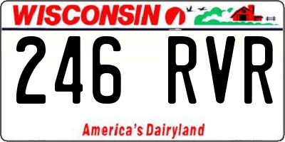 WI license plate 246RVR
