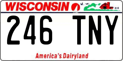 WI license plate 246TNY