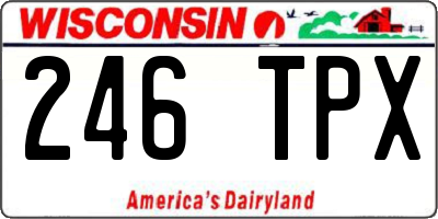 WI license plate 246TPX