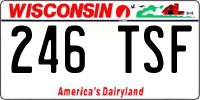 WI license plate 246TSF