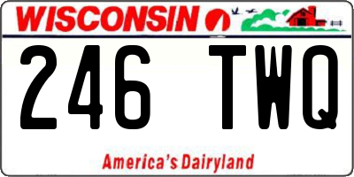 WI license plate 246TWQ