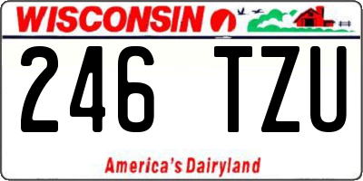 WI license plate 246TZU