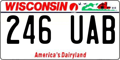 WI license plate 246UAB