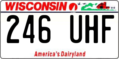 WI license plate 246UHF