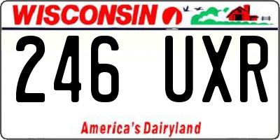 WI license plate 246UXR