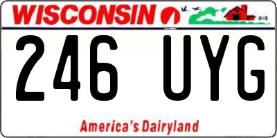 WI license plate 246UYG