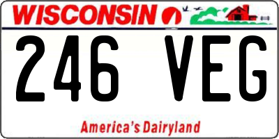 WI license plate 246VEG