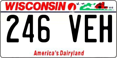 WI license plate 246VEH