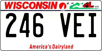WI license plate 246VEI