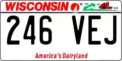 WI license plate 246VEJ