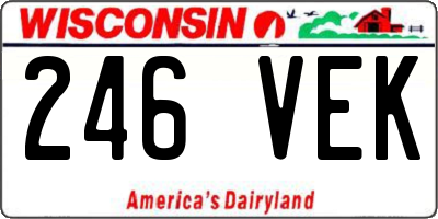 WI license plate 246VEK