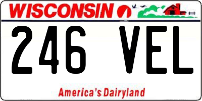 WI license plate 246VEL