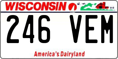 WI license plate 246VEM