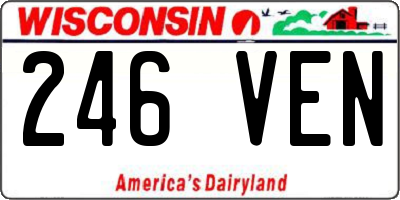 WI license plate 246VEN