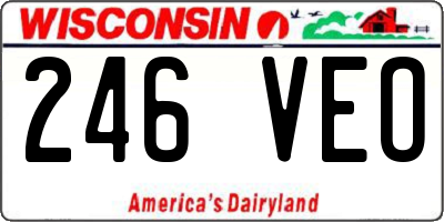 WI license plate 246VEO